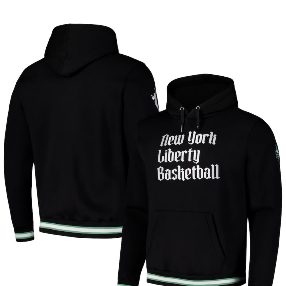 NEW WITH TAGS -New York Liberty Basketball Black Hoodie size Large - Unisex!!